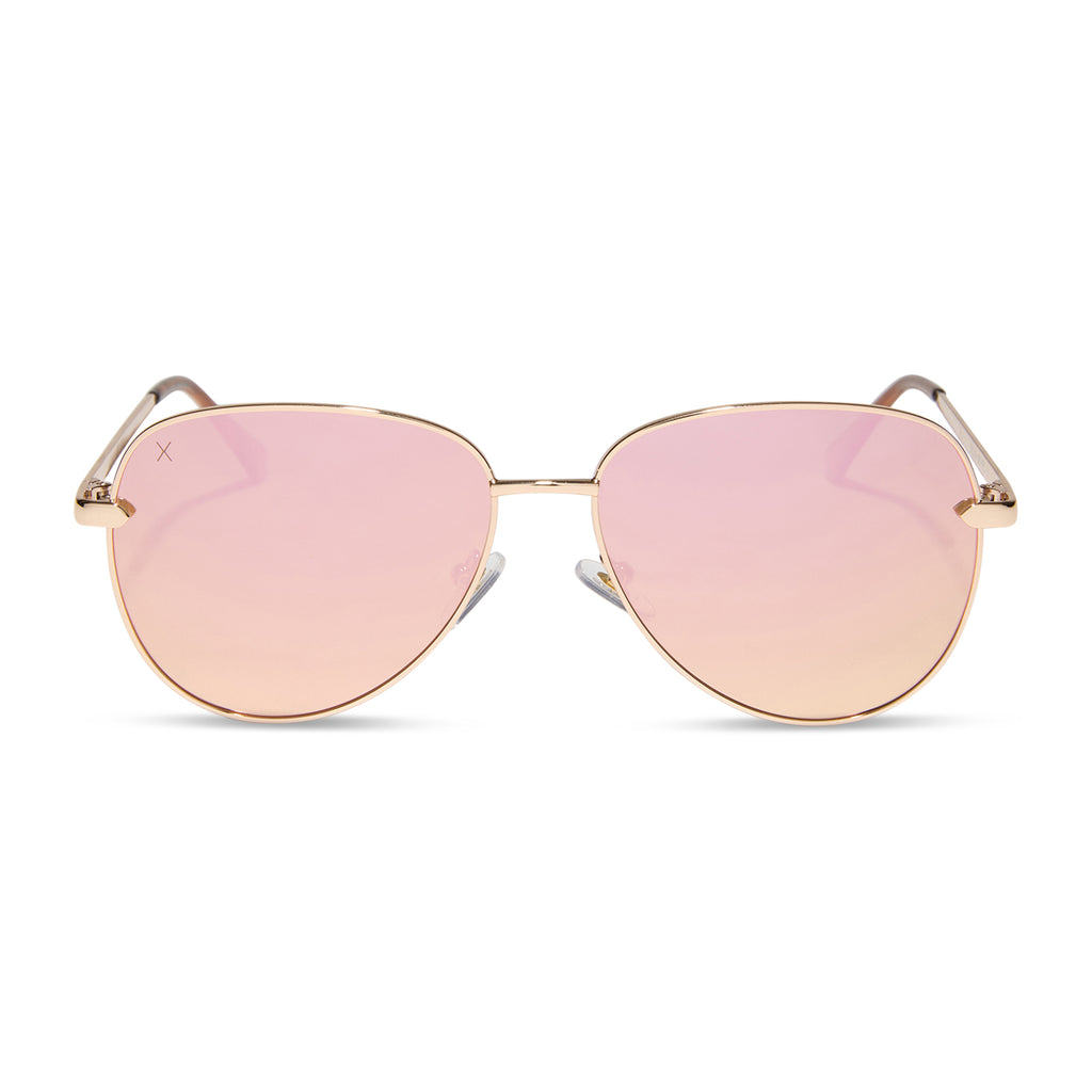 abbot aviator sunglasses | shiny gold & champagne mirror  display picture 1