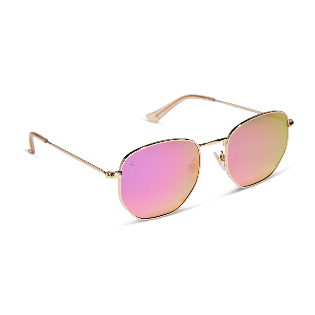 Round Metal Pink Mirrored Sunglasses Ray Ban Roxbury Round