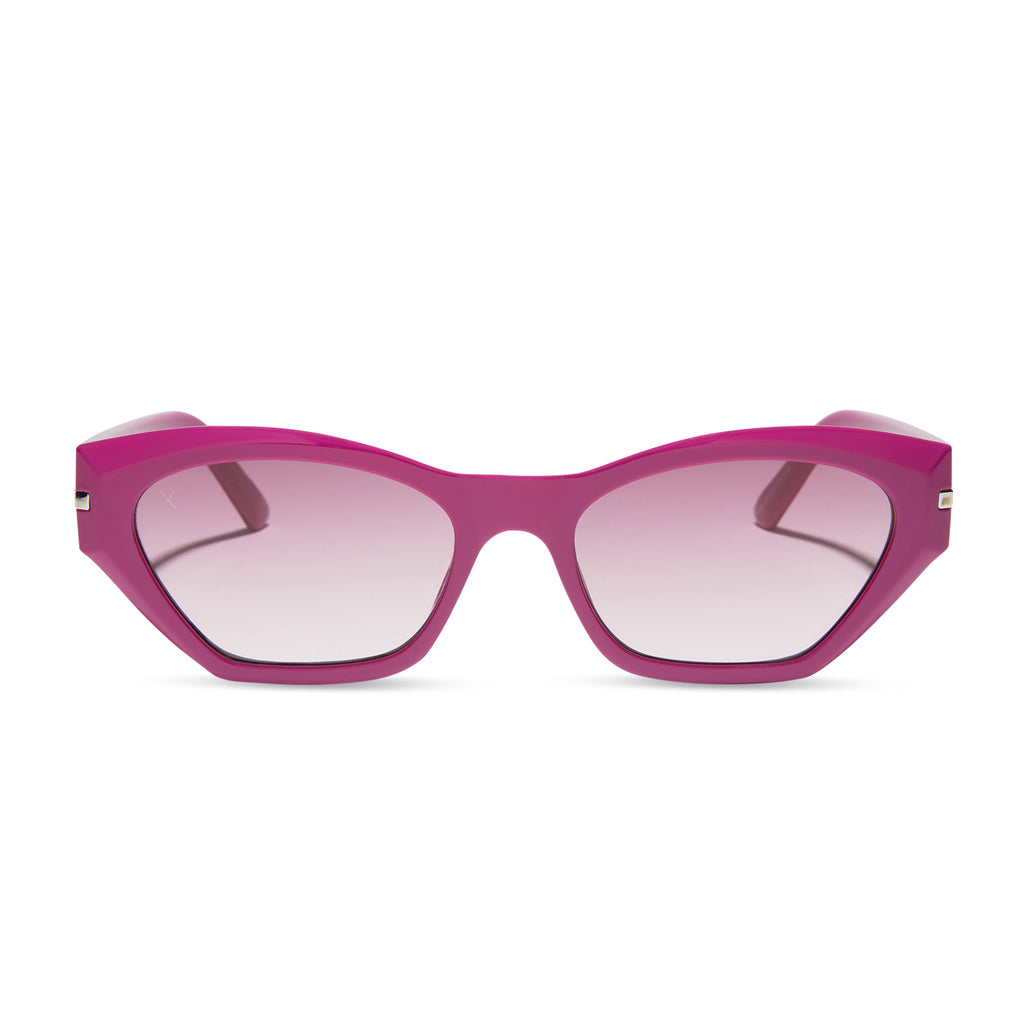 sawtelle cat eye sunglasses - glossy berry + garnet gradient  display picture 3