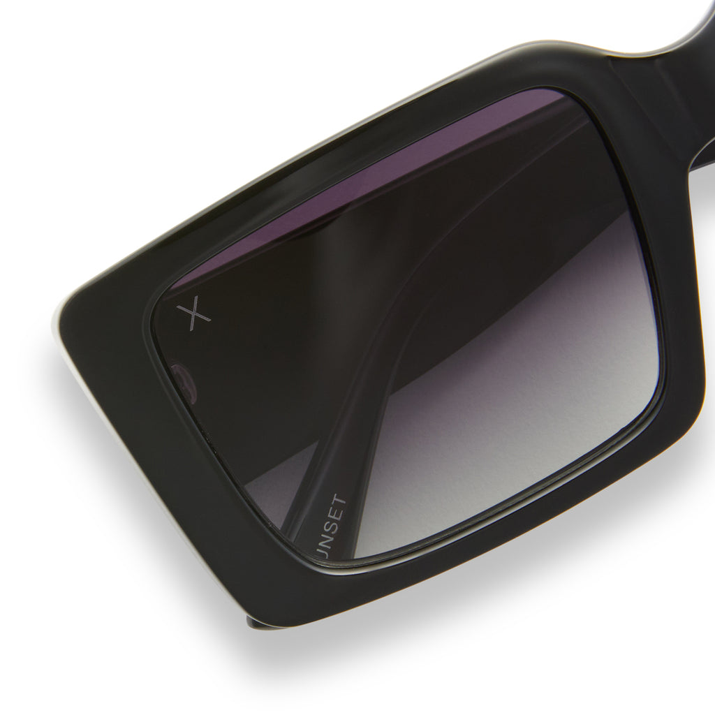 sunset - black + grey gradient polarized sunglasses – Dime Optics