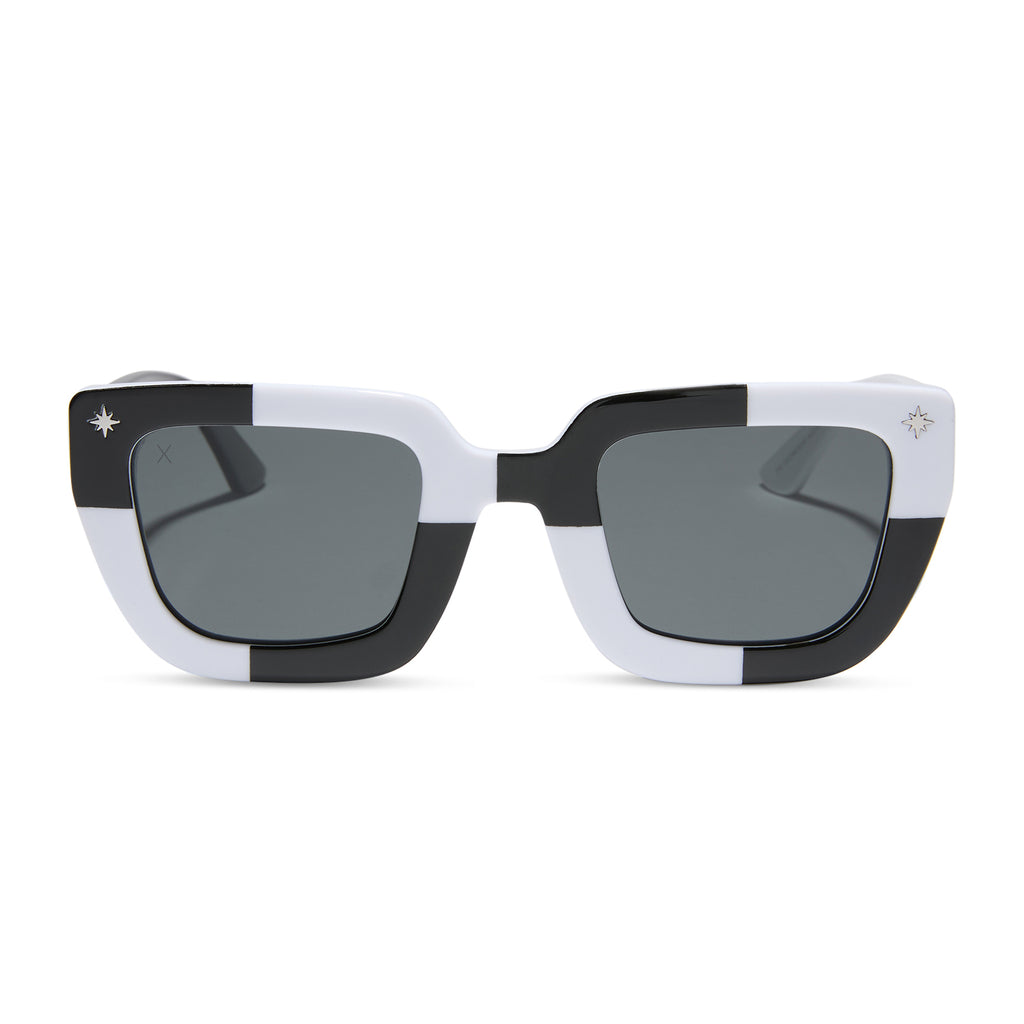 the wednesday addams sunglasses | black + white & grey | dime