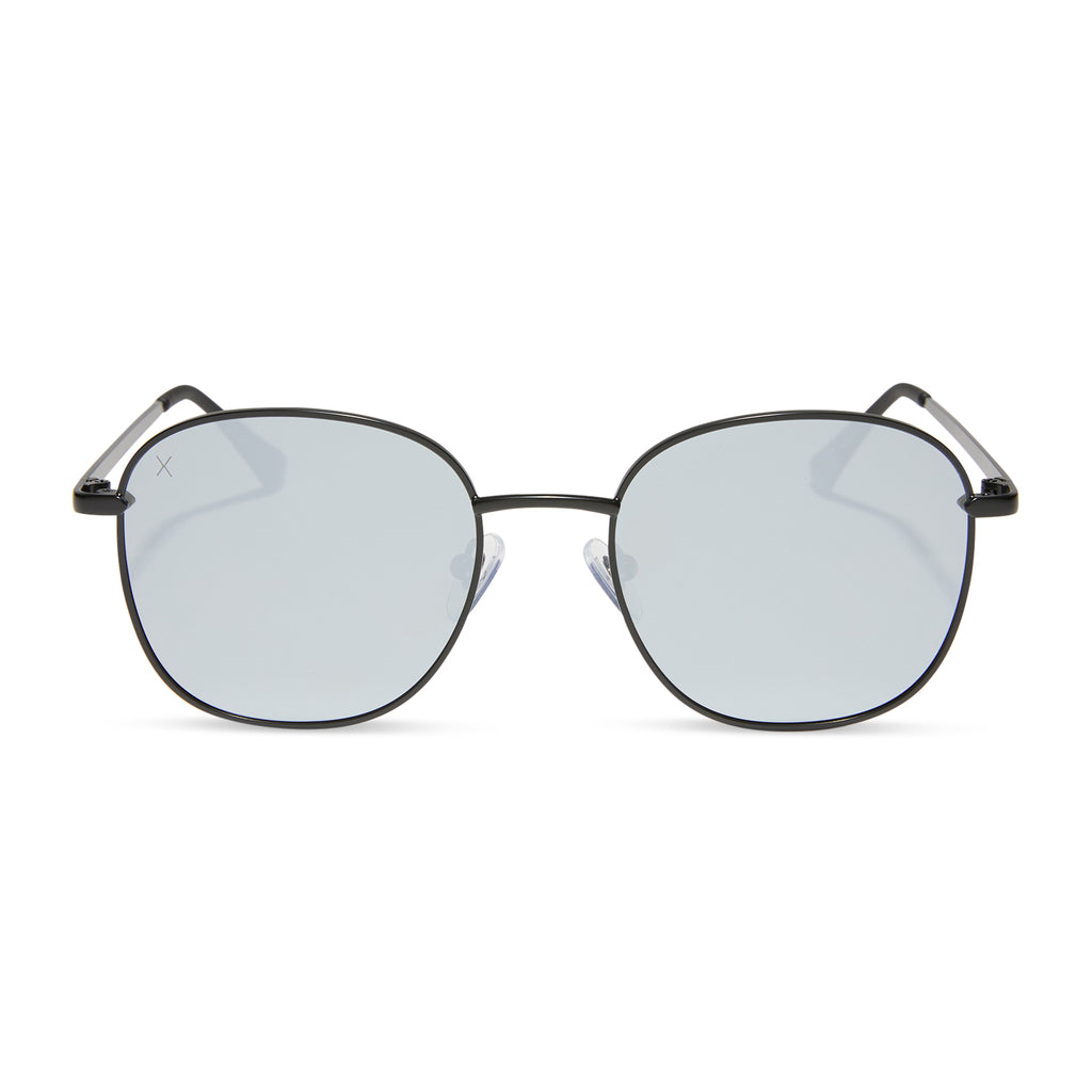 バロムナイトメヤ avalon square sunglasses - matte black + grey mirror - dime optics