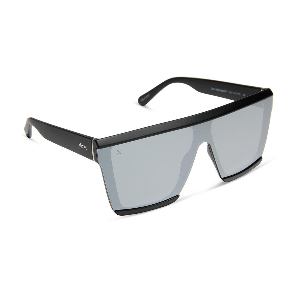 Unlocked Sunglasses in Matte Black/Grey Mirror Raven | Screwless Hinge Titanium Square Sunglasses for Men  main image 3