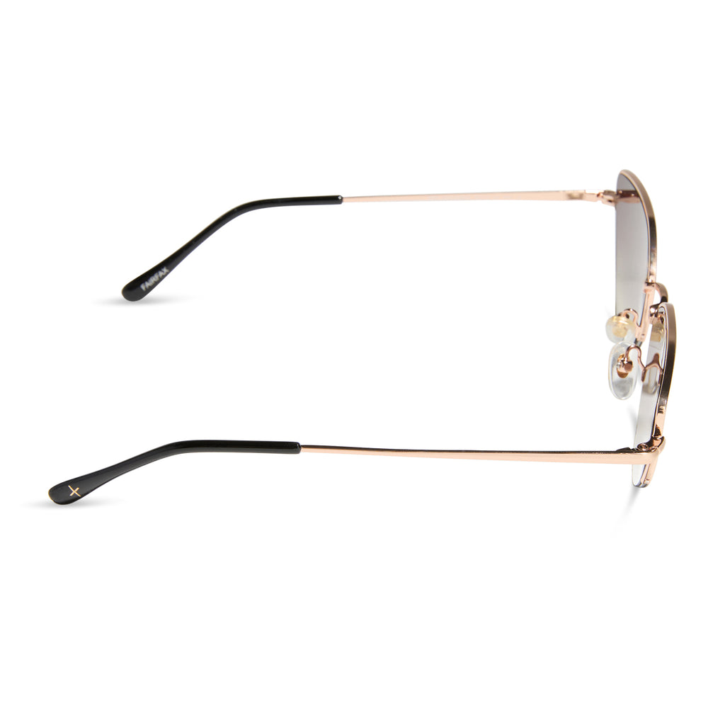 fairfax cat eye sunglasses - gold + brown sharp gradient 