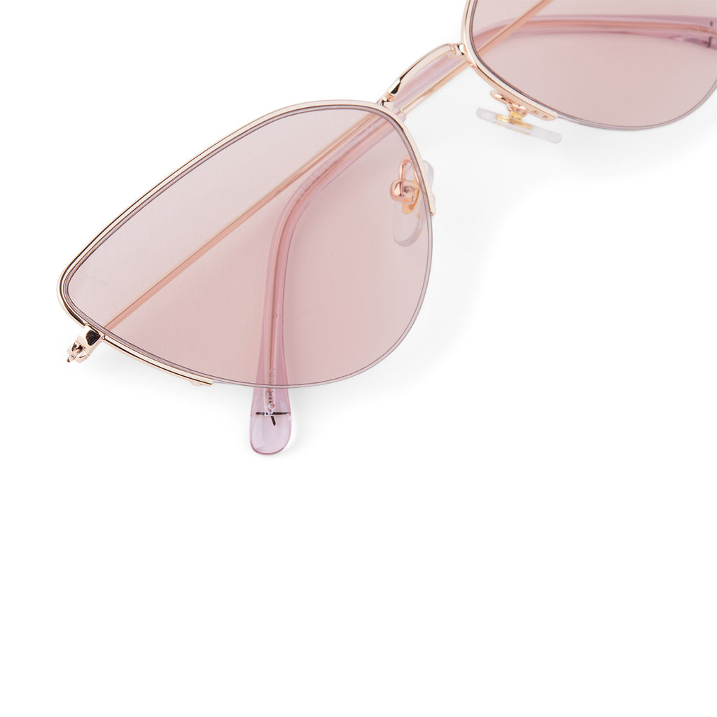 fairfax cateye sunglasses, shiny gold & rose pink tint