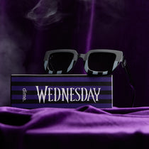 nevermore academy uniform - moody matte grey + glossy raven black + woeful black gradient polarized sunglasses