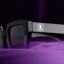 nevermore academy uniform - moody matte grey + glossy raven black + woeful black gradient polarized sunglasses