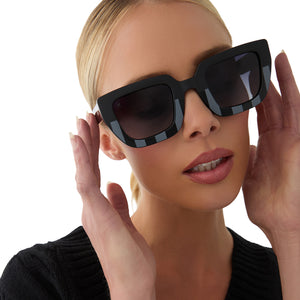 nevermore academy uniform - moody matte grey + glossy raven black + woeful black gradient polarized sunglasses