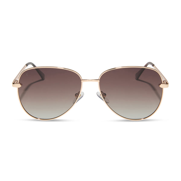 abbot - gold + brown gradient polarized sunglasses