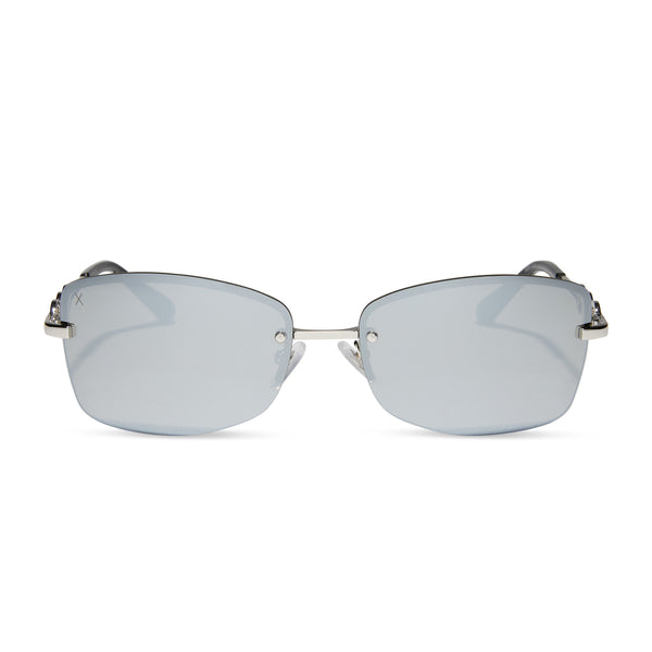 a vibe - silver + silver mirror sunglasses