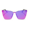 Color swatch for glendale - crystal clear + cyan mirror sunglasses