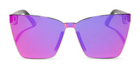 swatch for glendale - black + candy pink mirror sunglasses