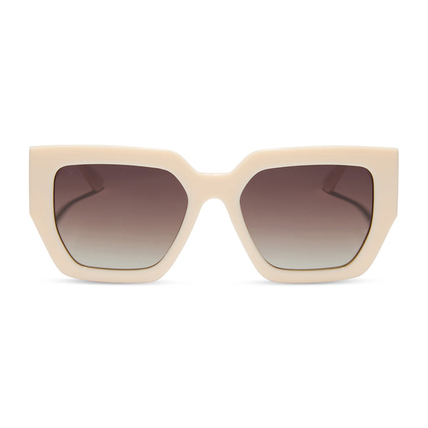 highland square sunglasses | swiss coffee & brown gradient