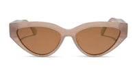 swatch for last call - milky nude + brown w/ gold flash polarized sunglasses