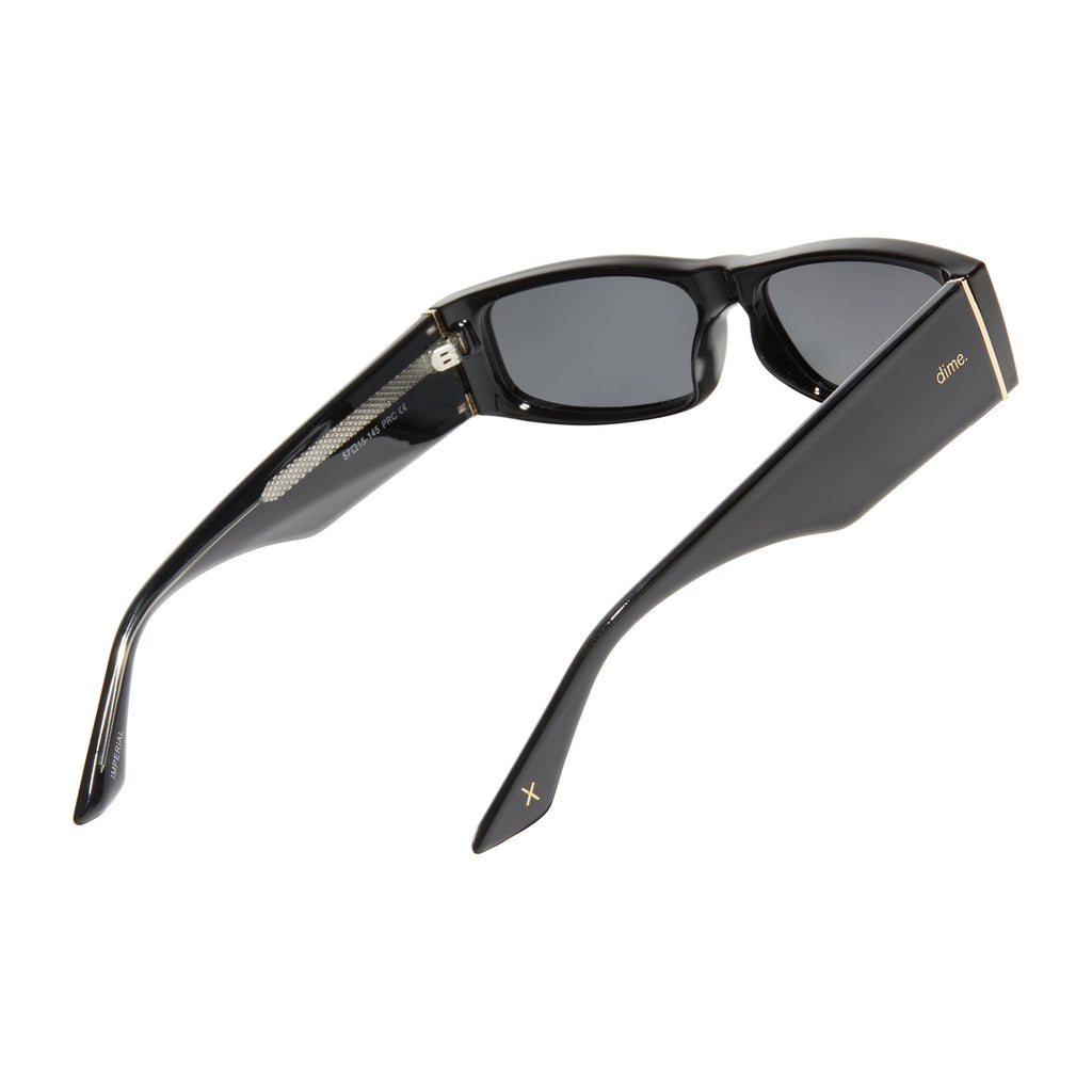 les do makeup midnight sunglasses black + grey/purple flash dime
