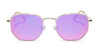 swatch for roxbury - gold + candy pink mirror polarized sunglasses