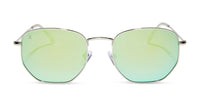 swatch for roxbury - silver + cyan mirror polarized sunglasses