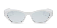 swatch for sawtelle - glossy white + silver mirror polarized sunglasses