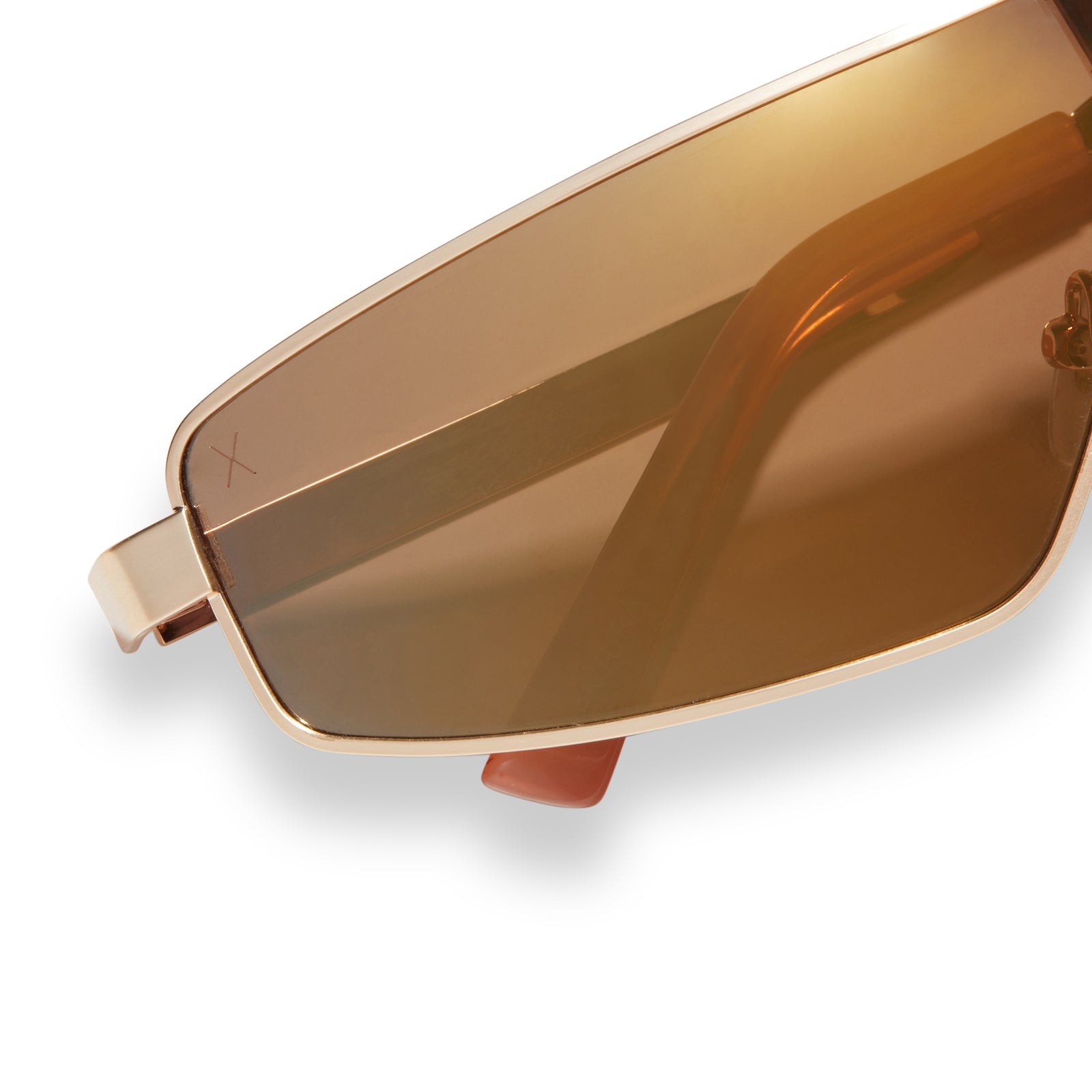 skyami brushed gold + light brown solid flash polarized sunglasses