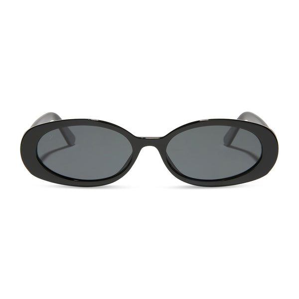 westwood round sunglasses | black & grey polarized | dime optics