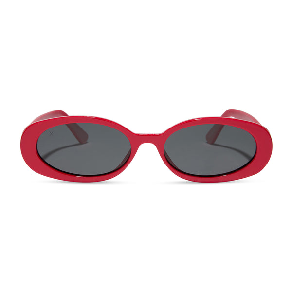 westwood round sunglasses | ruby red & grey polarized | dime