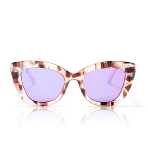 beverly - light tortoise + pink mirror front