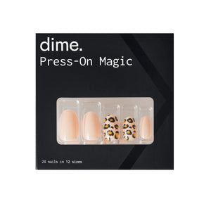 press on almond nails - leopard print front