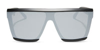 swatch for unlocked - matte black + grey mirror sunglasses