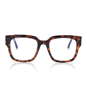 004 amber tortoise and blue light lens front