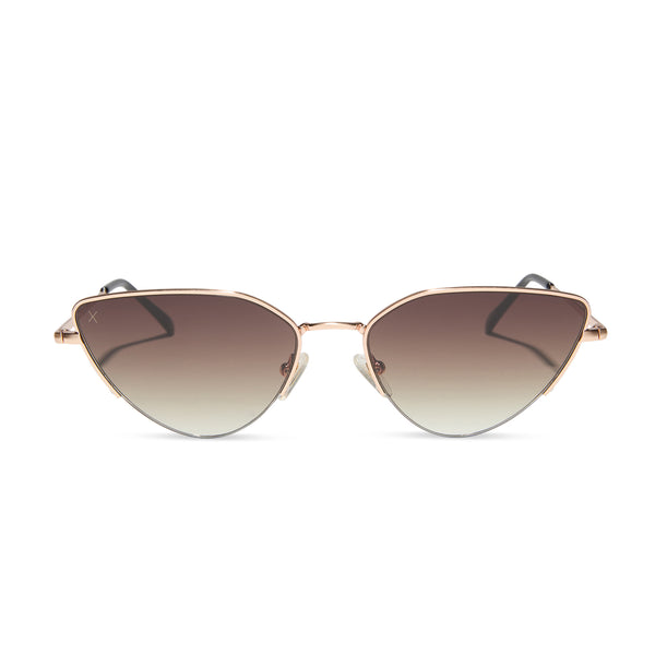 fairfax - brushed gold + brown sharp gradient sunglasses