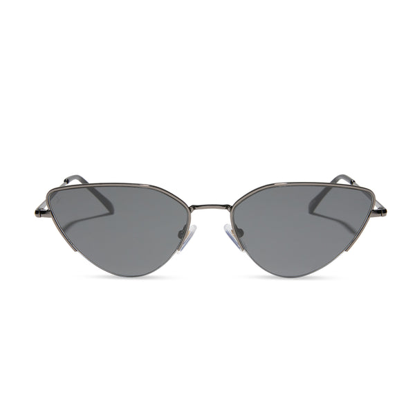 fairfax - shiny gunmetal + solid grey sunglasses