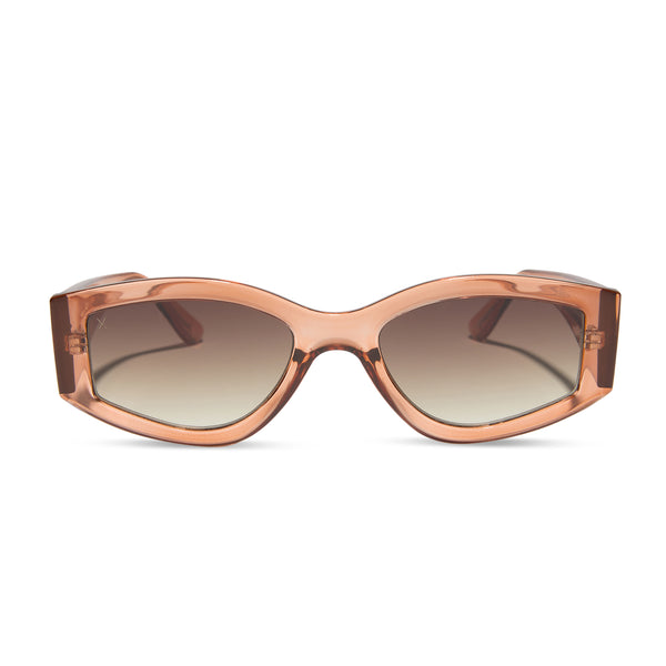 robertson - translucent apricot + brown gradient sharp sunglasses