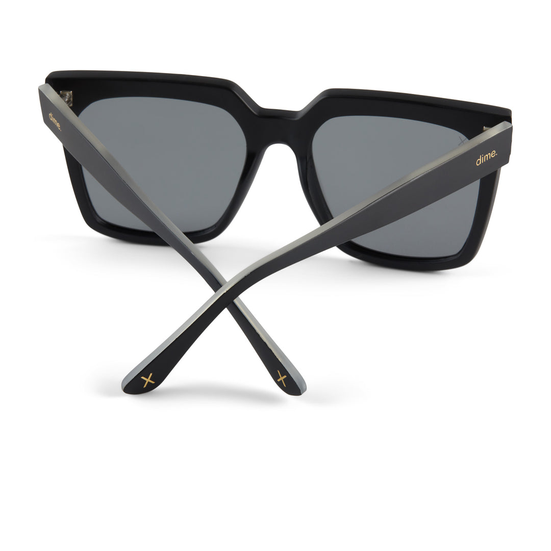 topanga square sunglasses black + silver mirror dime optics Dime Optics