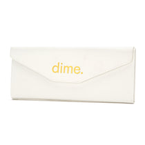 white triangle case with gold logo folded